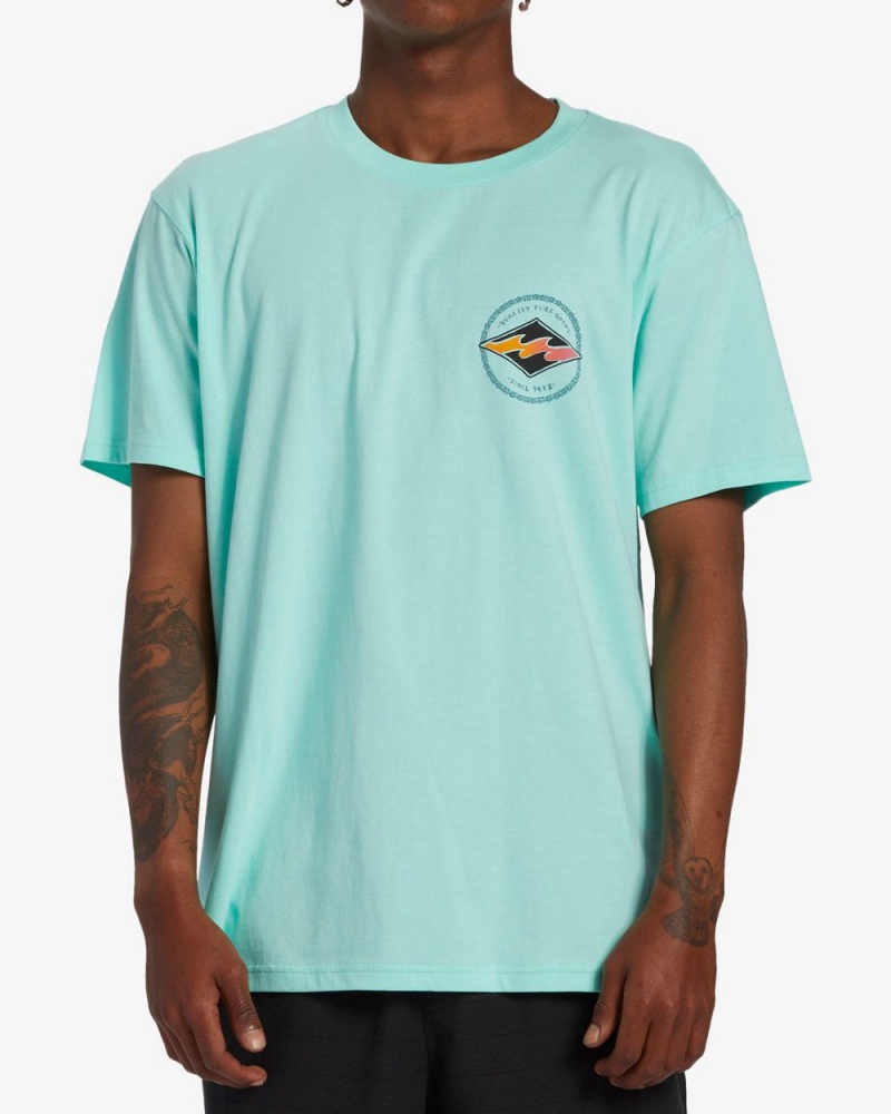 Teal Men's Billabong Rotor Diamond Short Sleeve T-Shirt | 428539XPG