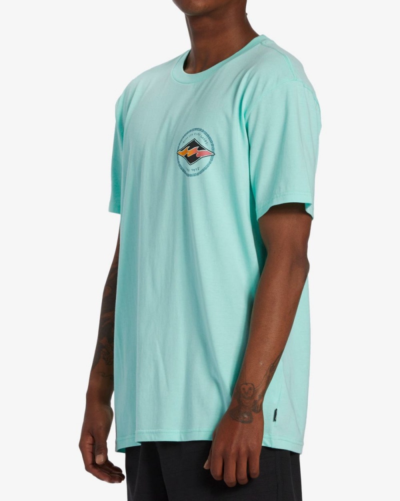 Teal Men's Billabong Rotor Diamond Short Sleeve T-Shirt | 428539XPG