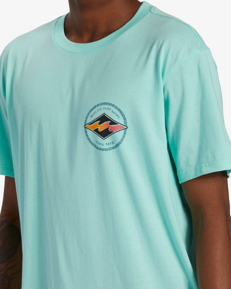 Teal Men's Billabong Rotor Diamond Short Sleeve T-Shirt | 428539XPG