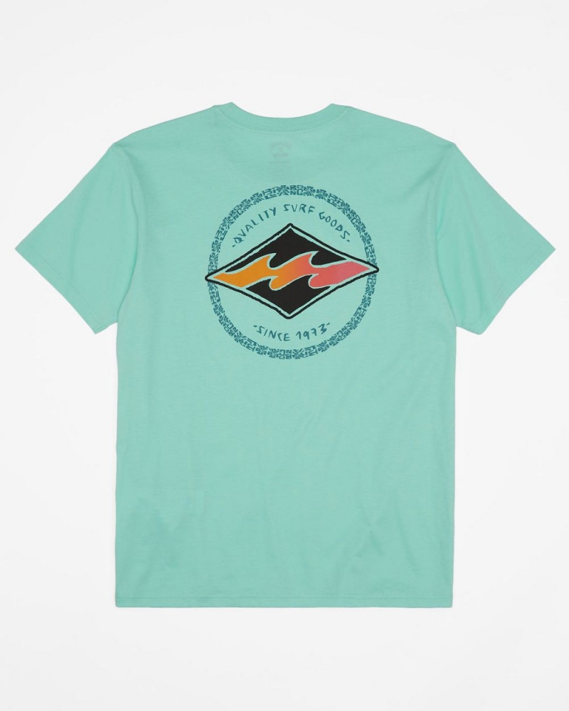 Teal Men's Billabong Rotor Diamond Short Sleeve T-Shirt | 428539XPG