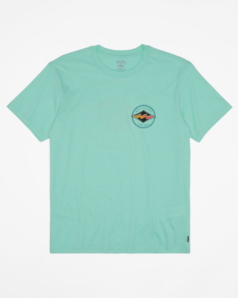 Teal Men's Billabong Rotor Diamond Short Sleeve T-Shirt | 428539XPG