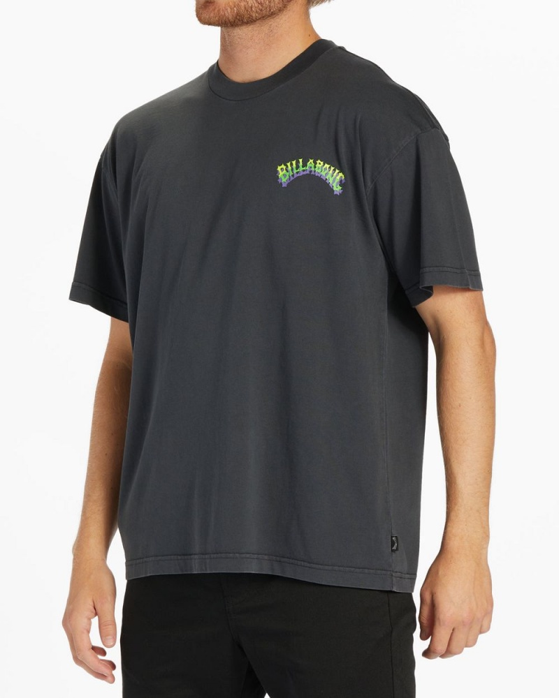 Washed Black Men's Billabong Arch Wave Og Short Sleeve Wave Washed T-Shirt | 426093JFL