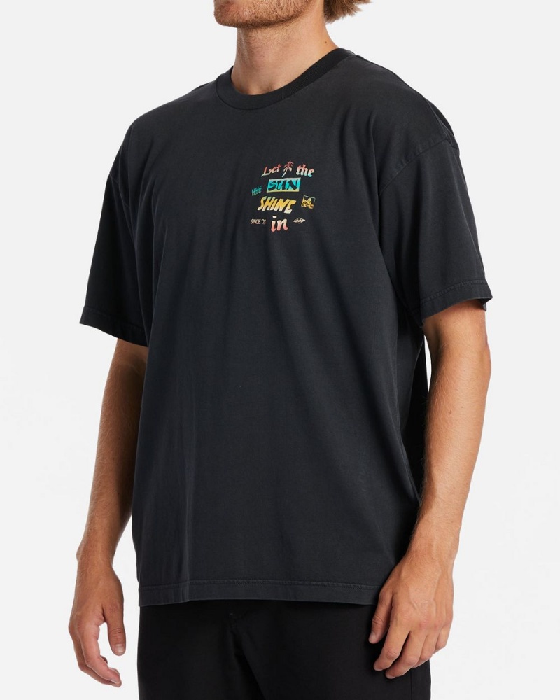 Washed Black Men's Billabong Let It Shine T-Shirt | 415709LZR