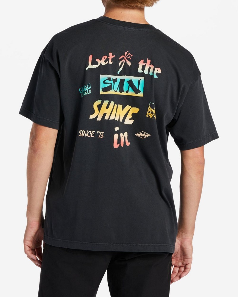 Washed Black Men's Billabong Let It Shine T-Shirt | 415709LZR