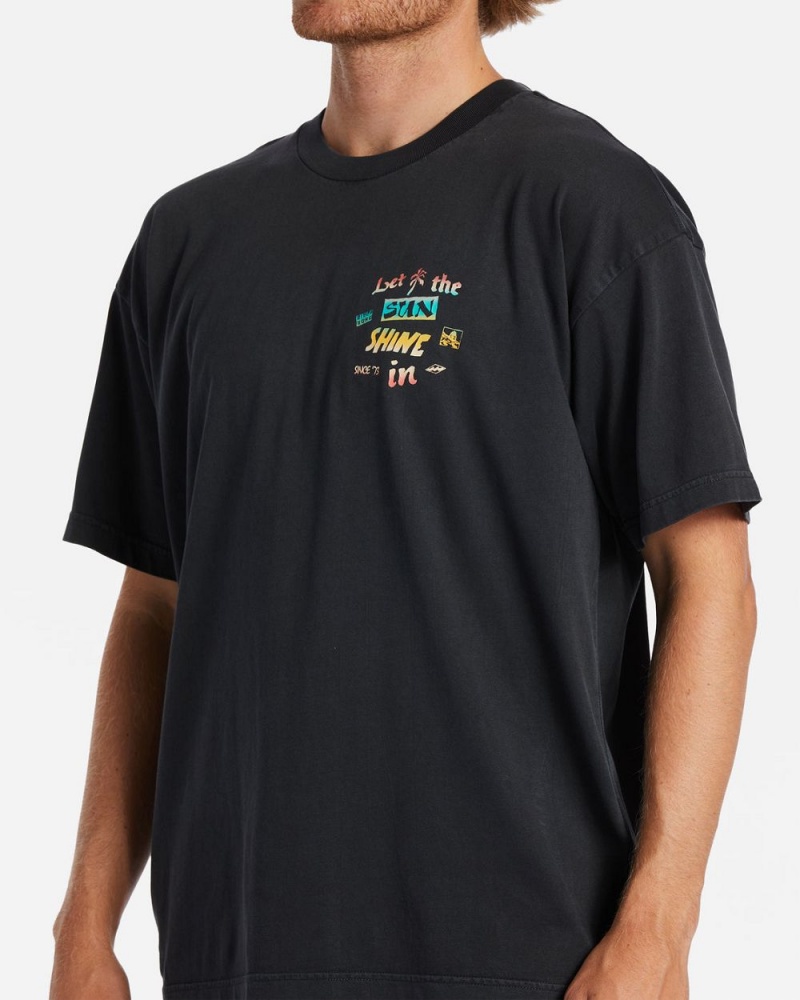 Washed Black Men's Billabong Let It Shine T-Shirt | 415709LZR