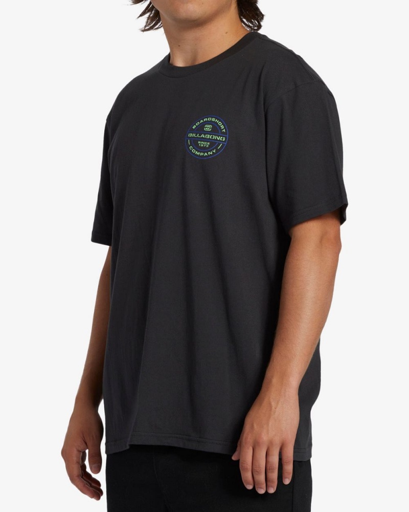 Washed Black Men's Billabong Rotor Short Sleeve T-Shirt | 748965NER