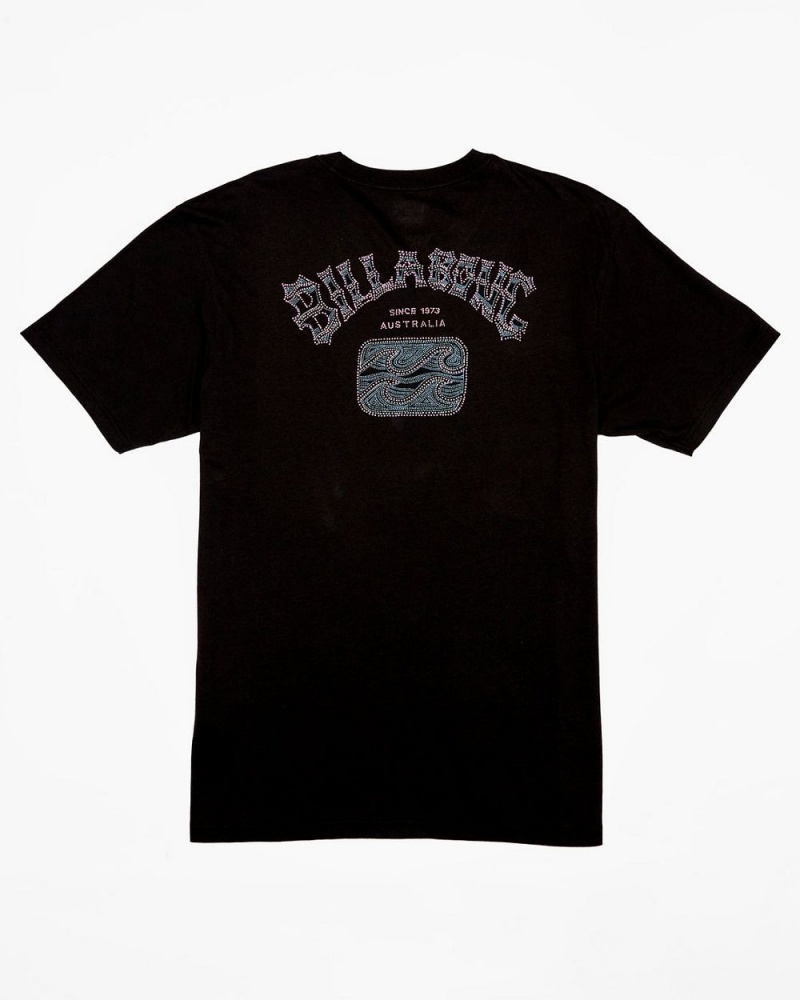 Washed Black Men's Billabong Theme Arch T-Shirt | 415623NHW