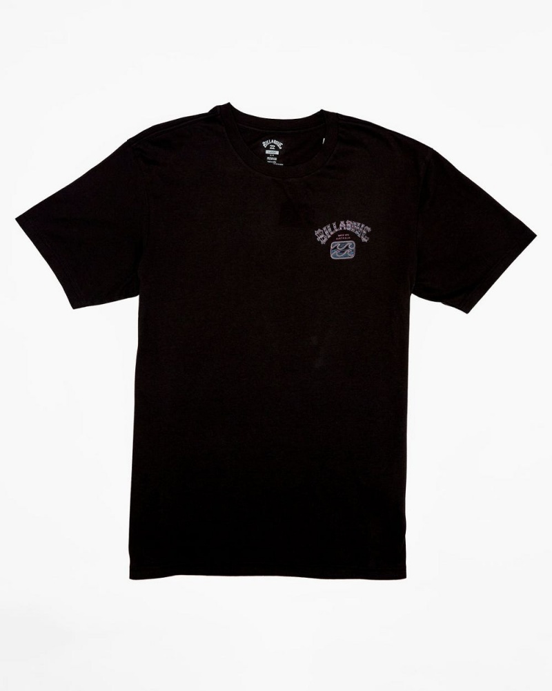 Washed Black Men's Billabong Theme Arch T-Shirt | 415623NHW