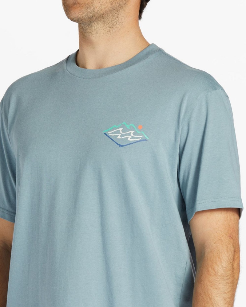 Washed Blue Men's Billabong Summit Short Sleeve T-Shirt | 731428SBD