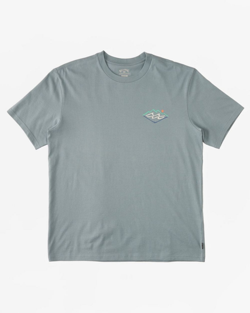 Washed Blue Men's Billabong Summit Short Sleeve T-Shirt | 731428SBD