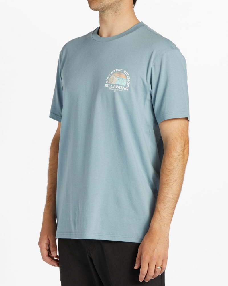 Washed Blue Men's Billabong Sun Up Short Sleeve T-Shirt | 317498YRV