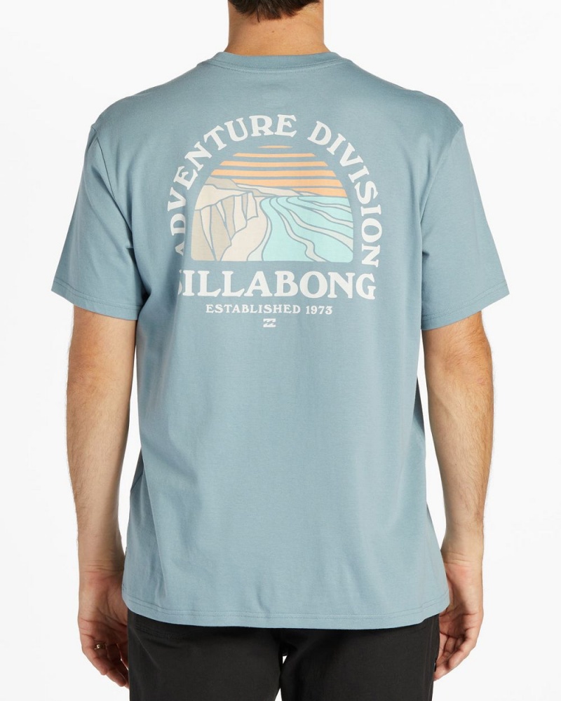 Washed Blue Men's Billabong Sun Up Short Sleeve T-Shirt | 317498YRV