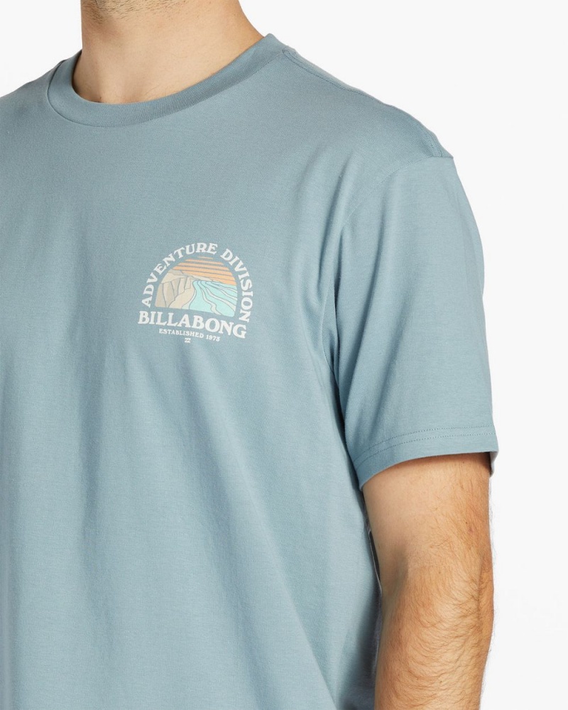 Washed Blue Men's Billabong Sun Up Short Sleeve T-Shirt | 317498YRV