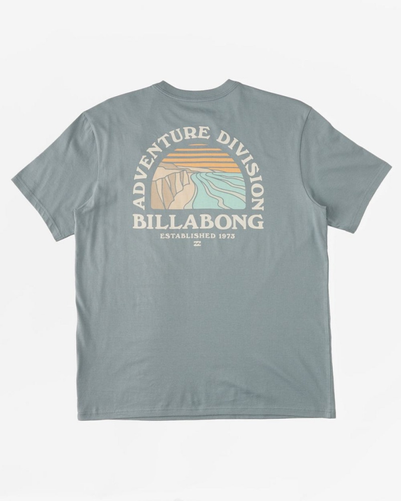 Washed Blue Men's Billabong Sun Up Short Sleeve T-Shirt | 317498YRV