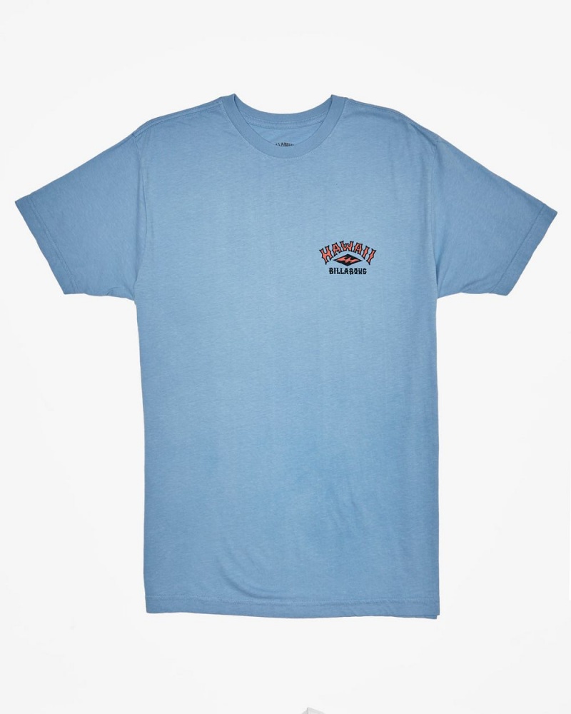 Washed Blue Men's Billabong Volcano Arch T-Shirt | 317840HBM