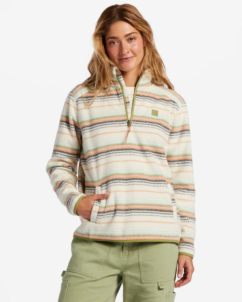 White Cap Women's Billabong A/Div Boundary Mock 3 Half-Zip Pullover Sweatshirt | 093827HDV