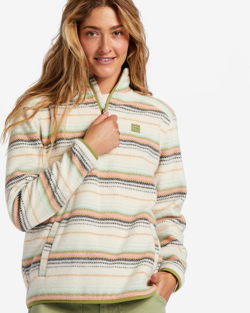 White Cap Women's Billabong A/Div Boundary Mock 3 Half-Zip Pullover Sweatshirt | 093827HDV