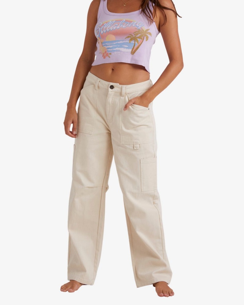 White Cap Women's Billabong Leia Cargo Pants | 062537VBU