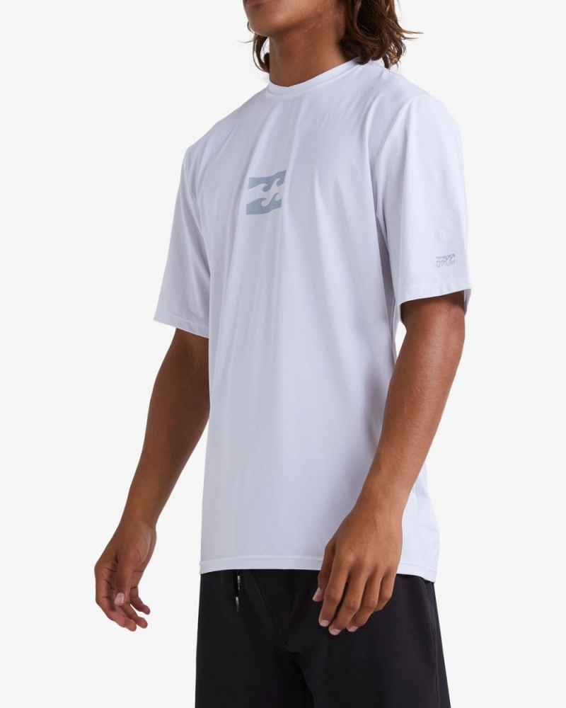 White Men's Billabong All Day Wave Loose Fit Short Sleeve Surf T-Shirt | 710649AMG