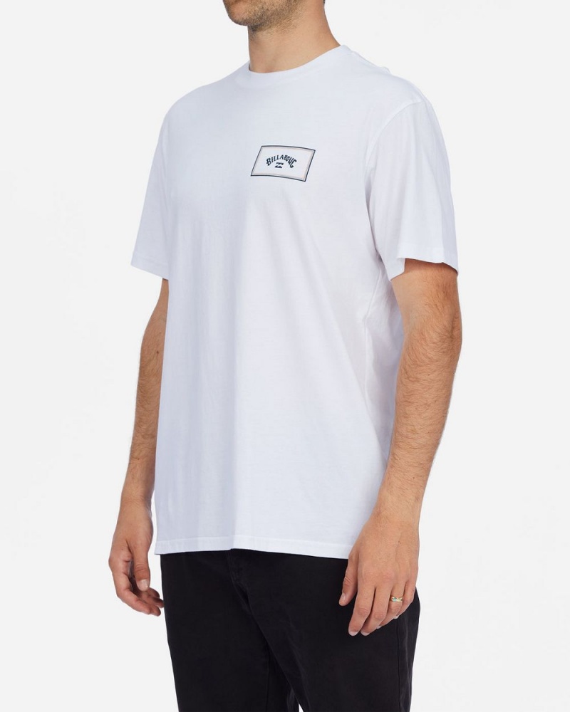 White Men's Billabong Arch Block Short Sleeve T-Shirt | 759140PJO