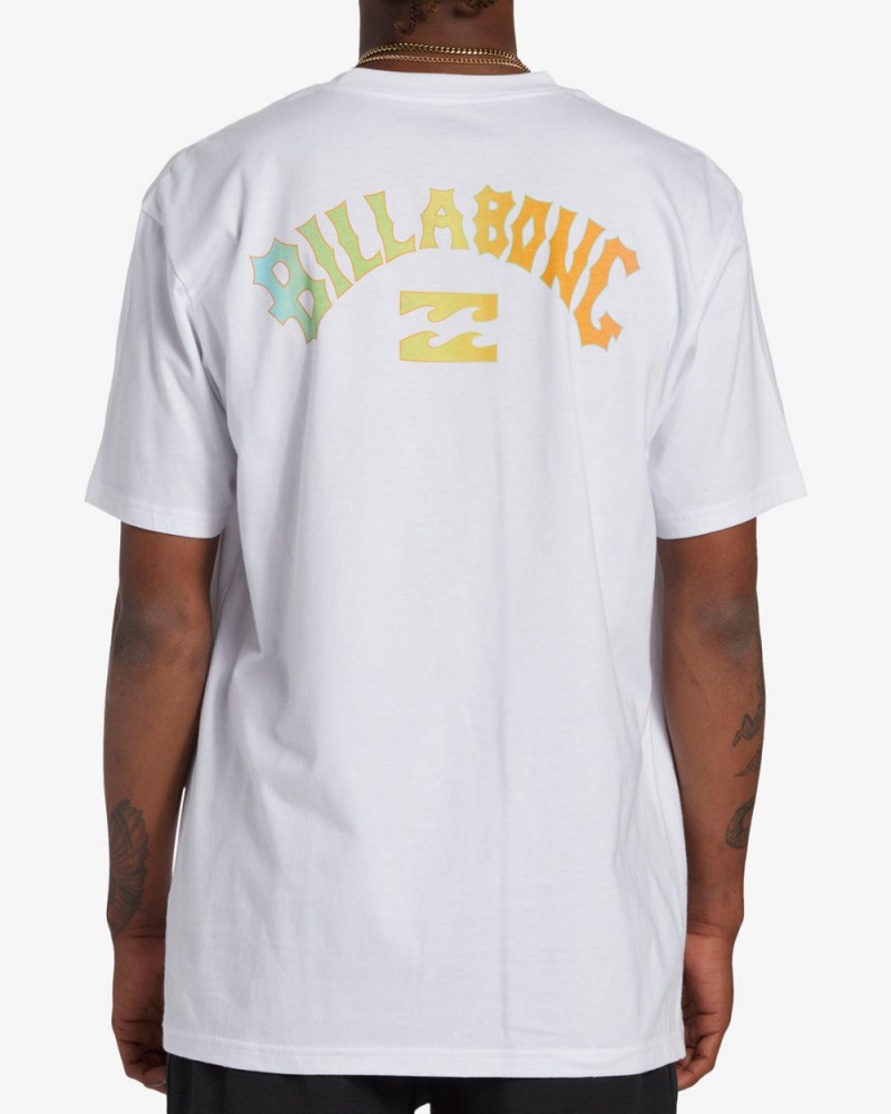 White Men's Billabong Arch Fill Short Sleeve T-Shirt | 920463YNP