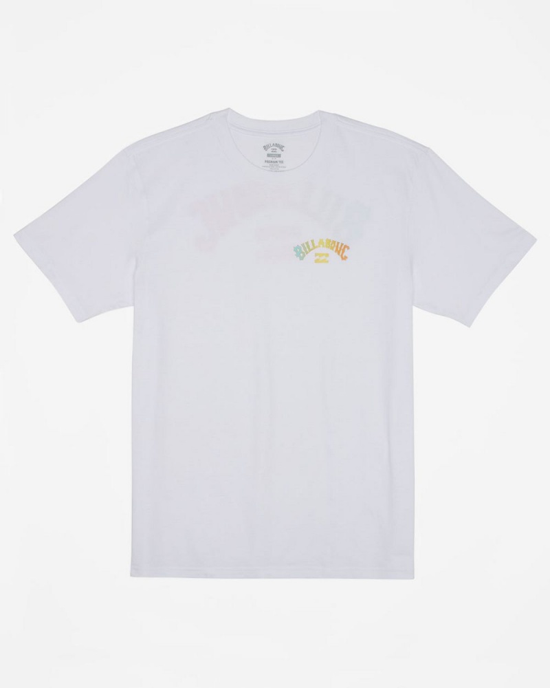 White Men's Billabong Arch Fill Short Sleeve T-Shirt | 920463YNP