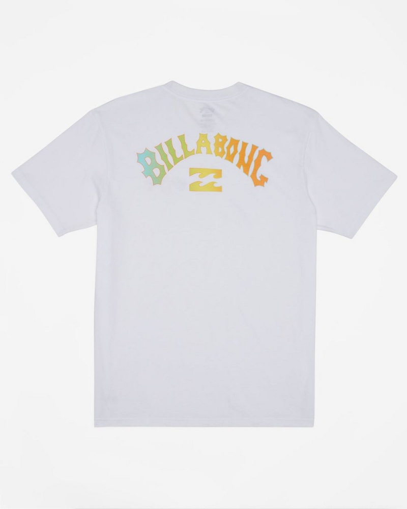 White Men's Billabong Arch Fill Short Sleeve T-Shirt | 920463YNP