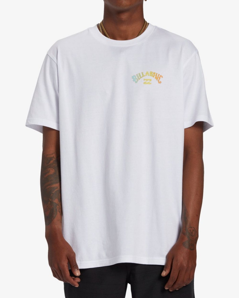 White Men\'s Billabong Arch Fill Short Sleeve T-Shirt | 920463YNP