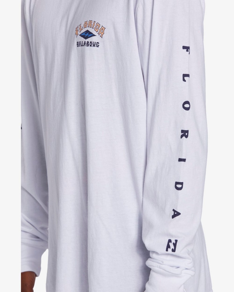 White Men's Billabong Arch Florida Long Sleeve T-Shirt | 763259PHL