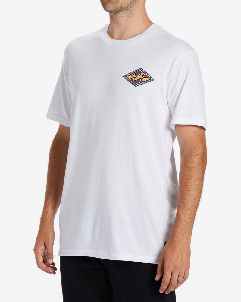 White Men's Billabong Crayon Wave T-Shirt | 591270JUL