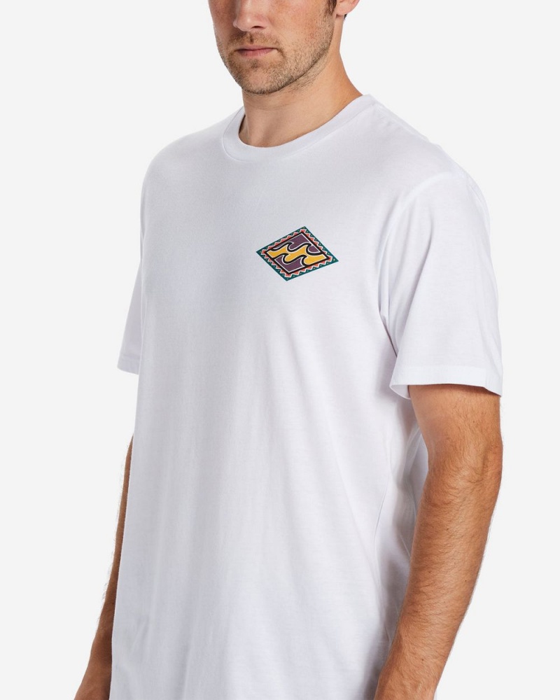 White Men's Billabong Crayon Wave T-Shirt | 591270JUL