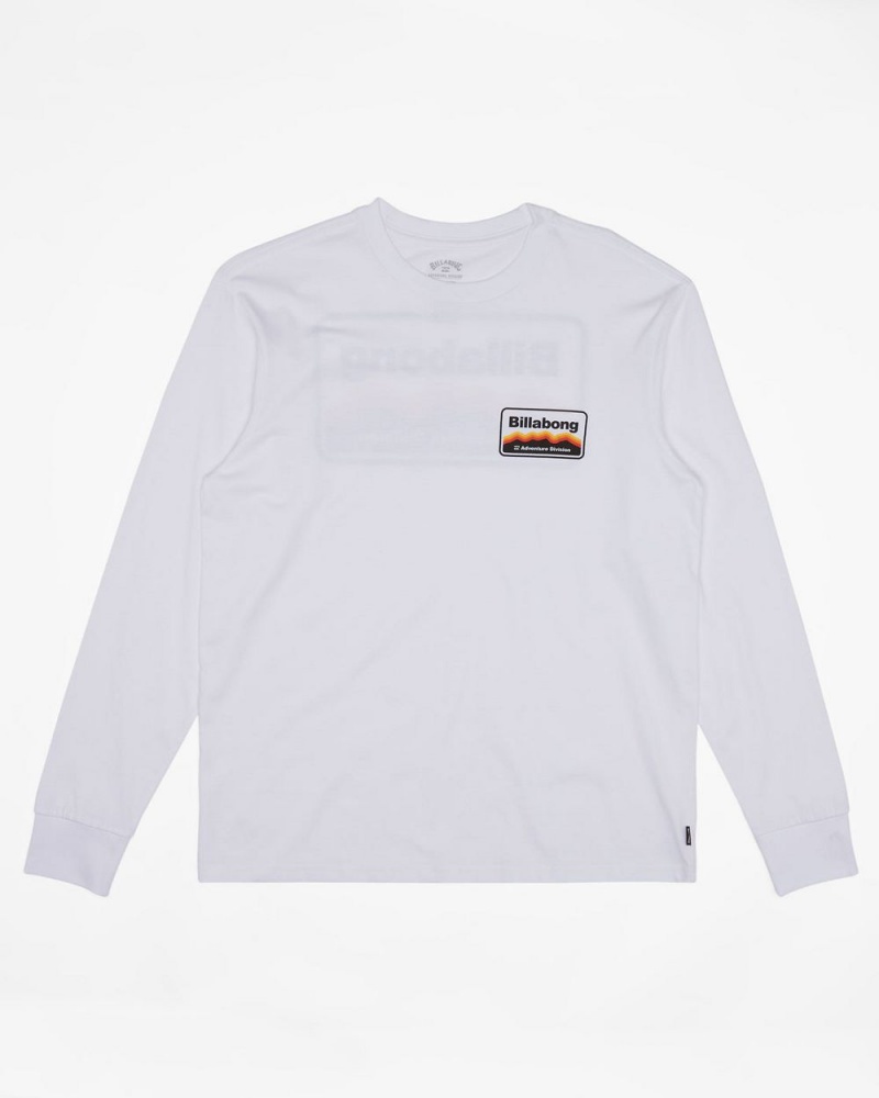 White Men's Billabong Range Long Sleeve T-Shirt | 943580PYG