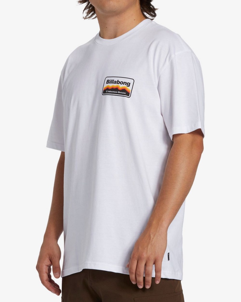 White Men's Billabong Range Short Sleeve T-Shirt | 428351ZPS