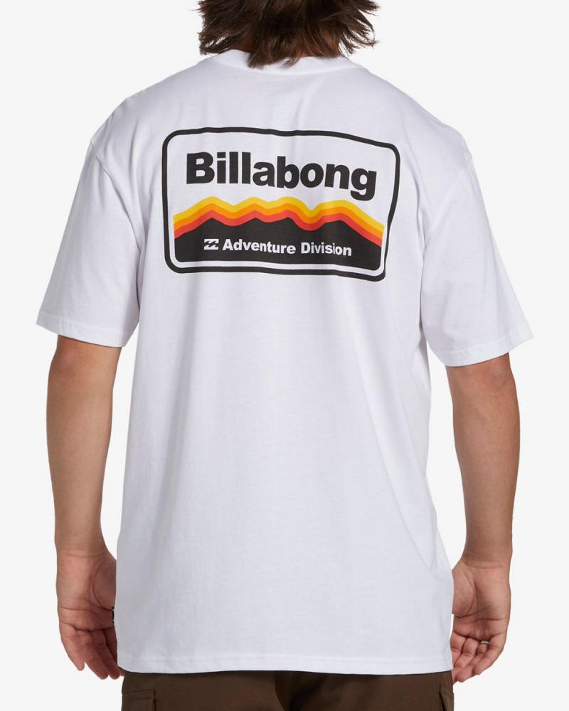 White Men's Billabong Range Short Sleeve T-Shirt | 428351ZPS