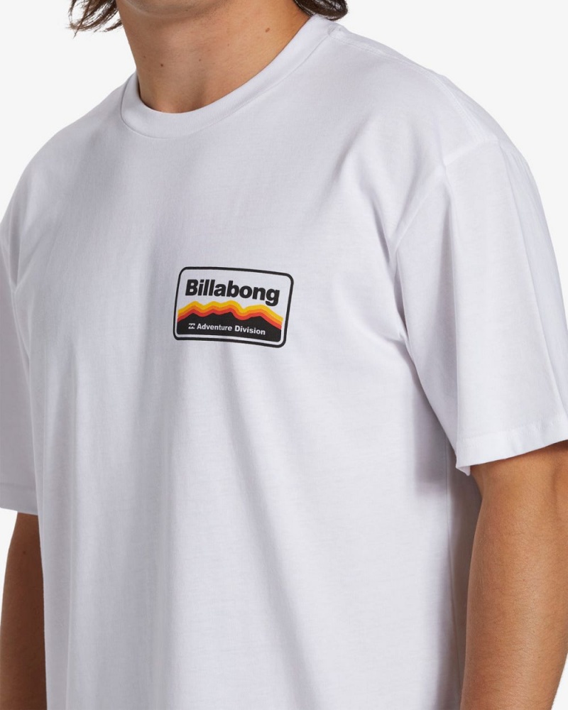 White Men's Billabong Range Short Sleeve T-Shirt | 428351ZPS