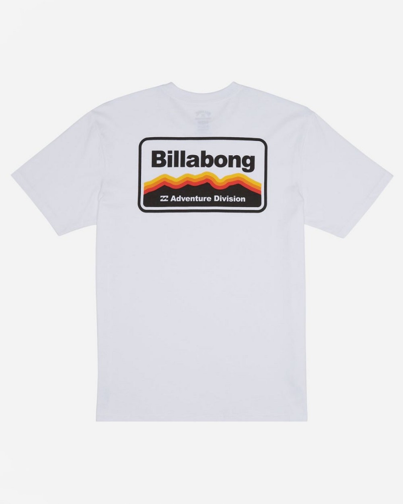 White Men's Billabong Range Short Sleeve T-Shirt | 428351ZPS