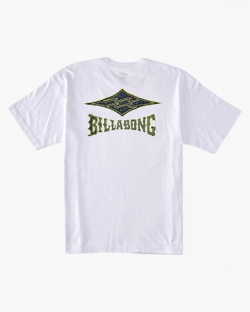 White Men's Billabong Ridge T-Shirt | 031692YBT