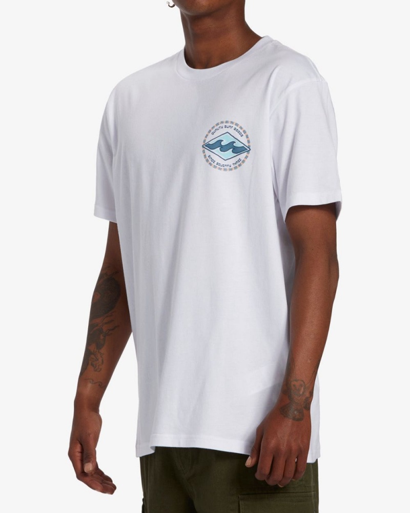 White Men's Billabong Rotor Diamond Short Sleeve T-Shirt | 584072POD