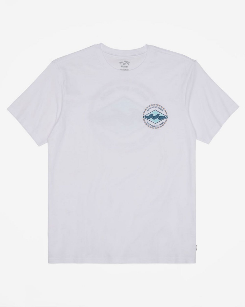 White Men's Billabong Rotor Diamond Short Sleeve T-Shirt | 584072POD