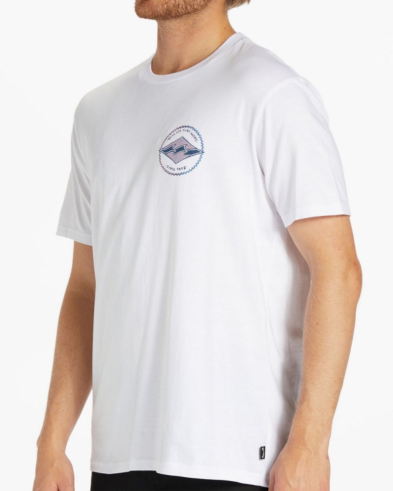 White Men's Billabong Rotor Diamond Short Sleeve T-Shirt | 427590WJL