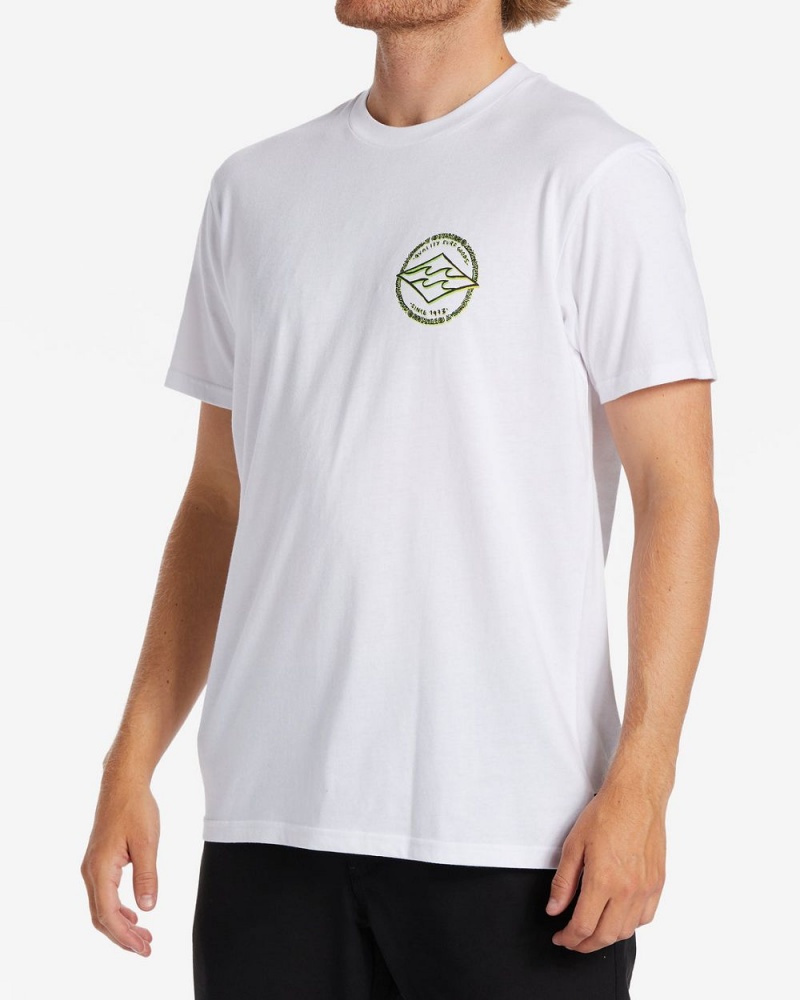 White Men's Billabong Rotor Diamond T-Shirt | 208615ECS