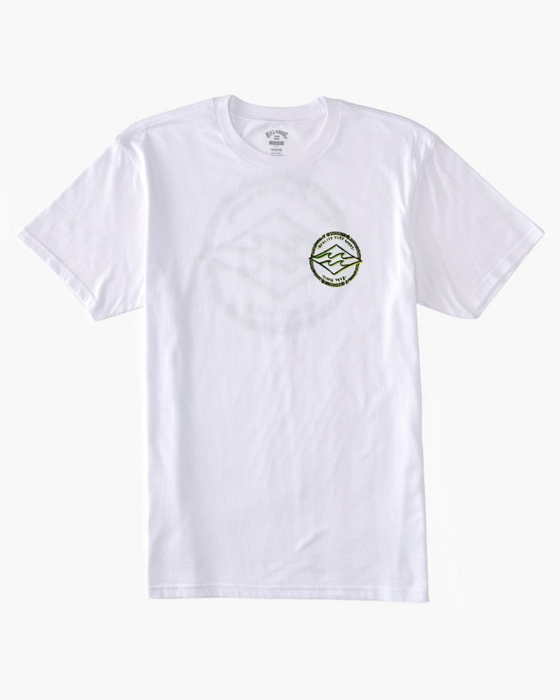 White Men's Billabong Rotor Diamond T-Shirt | 208615ECS