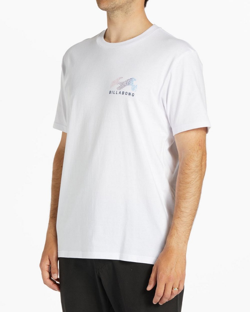 White Men's Billabong Segment Short Sleeve T-Shirt | 297430WTZ