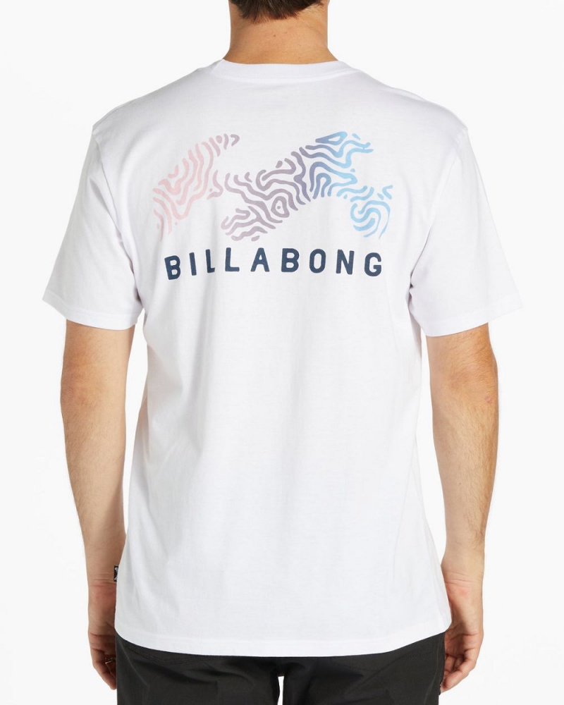 White Men's Billabong Segment Short Sleeve T-Shirt | 297430WTZ