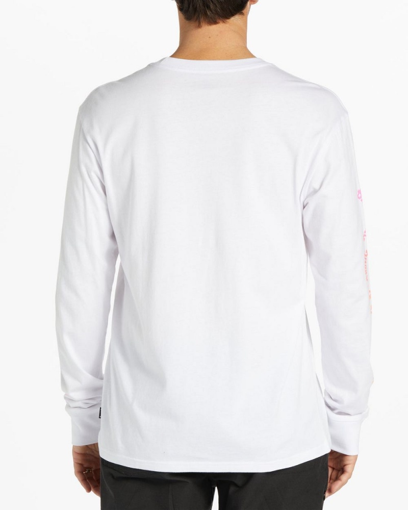 White Men's Billabong Snaking Arches Long Sleeve T-Shirt | 563891KVZ