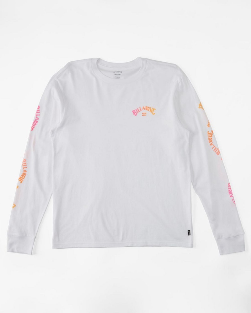 White Men's Billabong Snaking Arches Long Sleeve T-Shirt | 563891KVZ