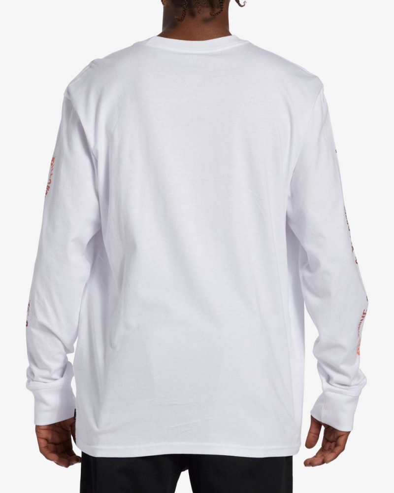 White Men's Billabong Snaking Arches Long Sleeve T-Shirt | 241859VYP