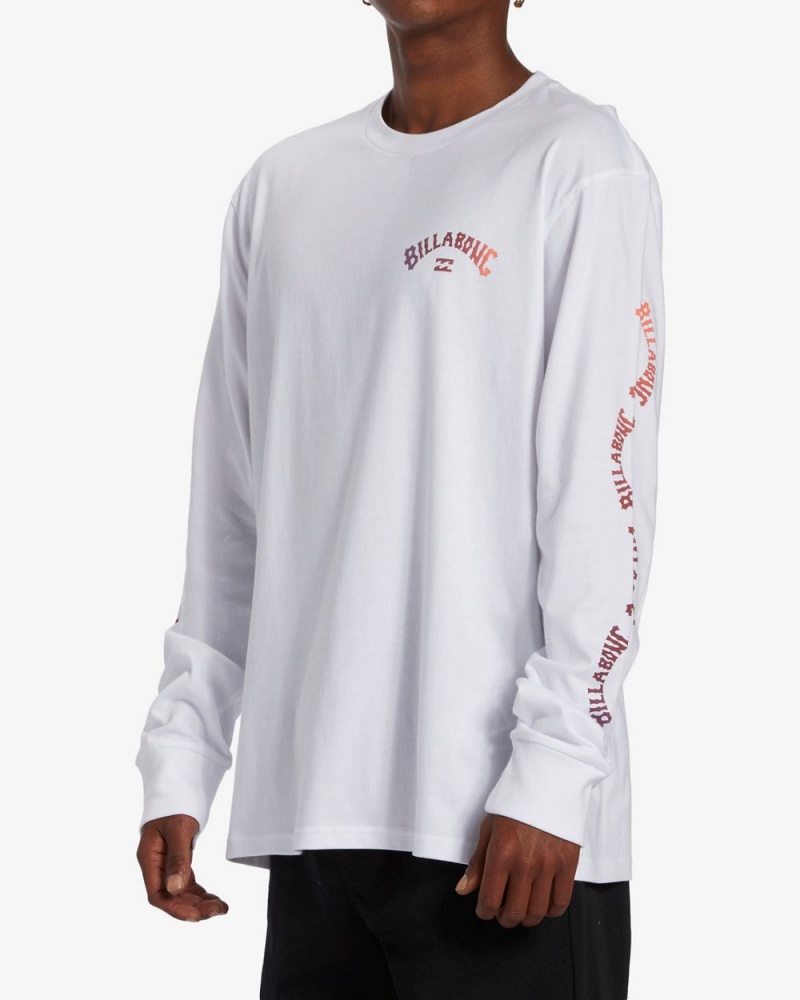 White Men's Billabong Snaking Arches Long Sleeve T-Shirt | 241859VYP