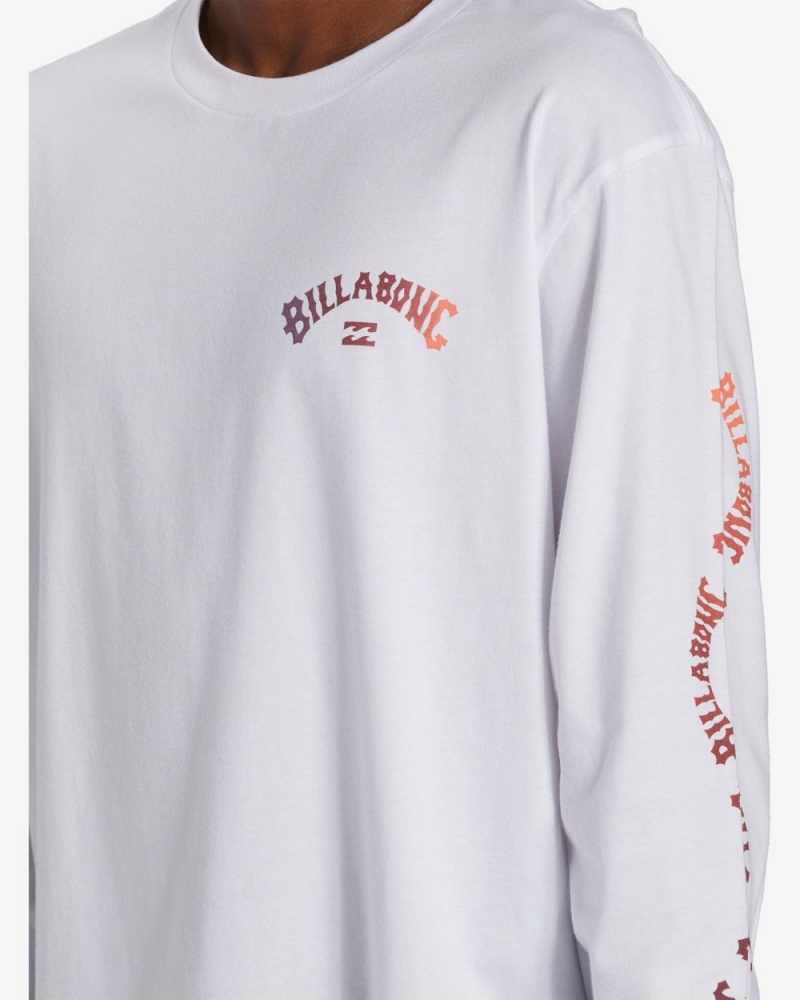 White Men's Billabong Snaking Arches Long Sleeve T-Shirt | 241859VYP