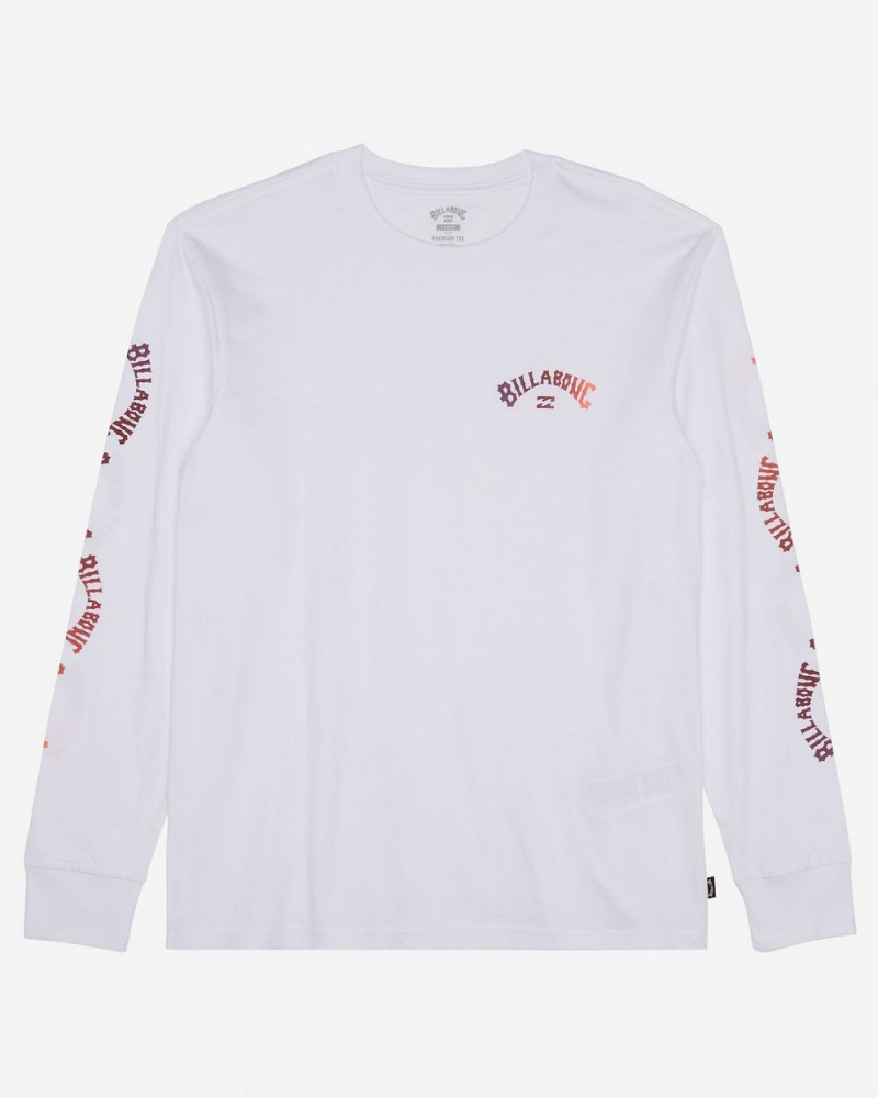 White Men's Billabong Snaking Arches Long Sleeve T-Shirt | 241859VYP